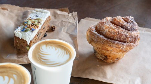 Coffee and cake on sale at Flotsam Coffee at Crantock Beach